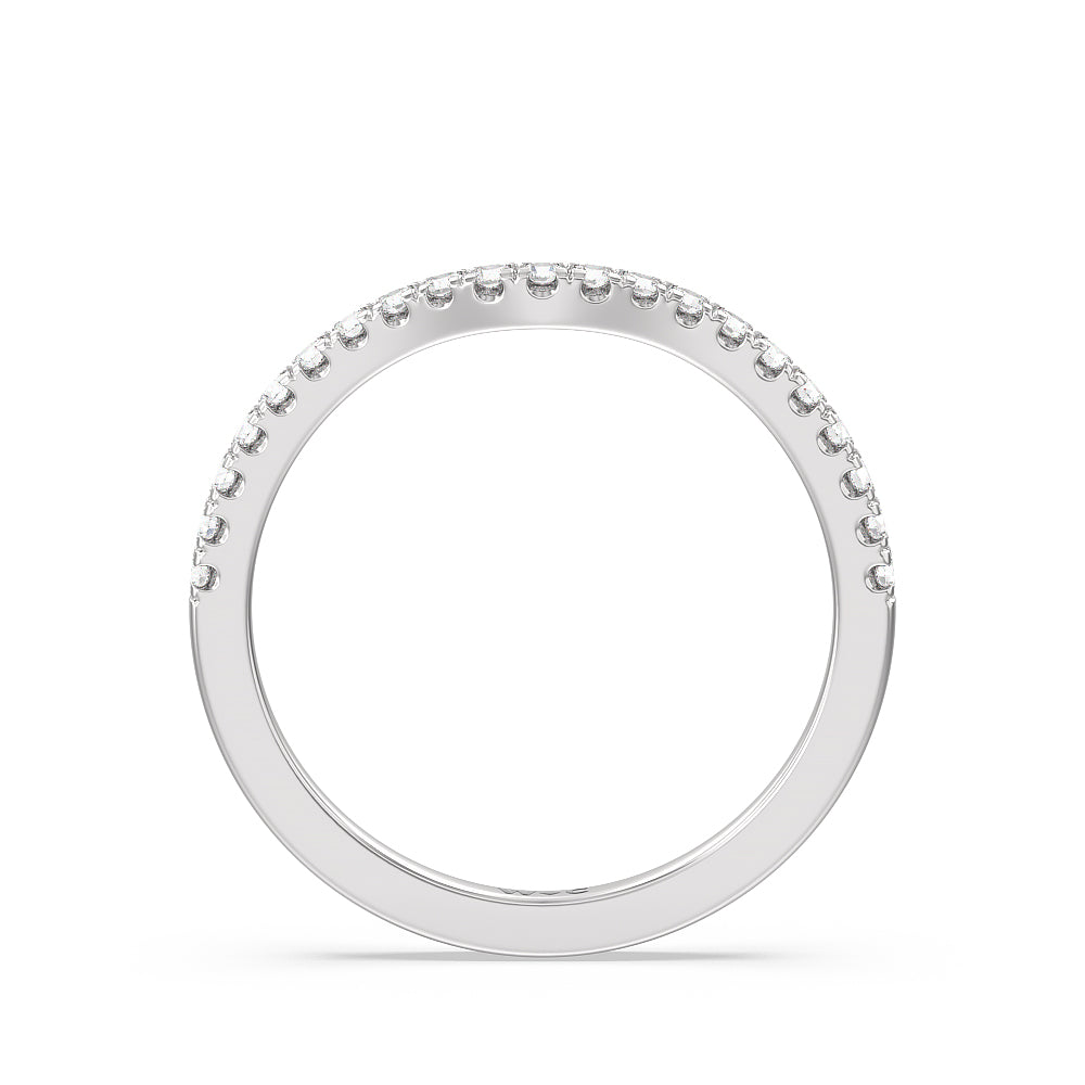 Maxi Solitaire Diamond Wedding Band with 18KT White Gold Cut Diamond in 14KT White Gold view 2
