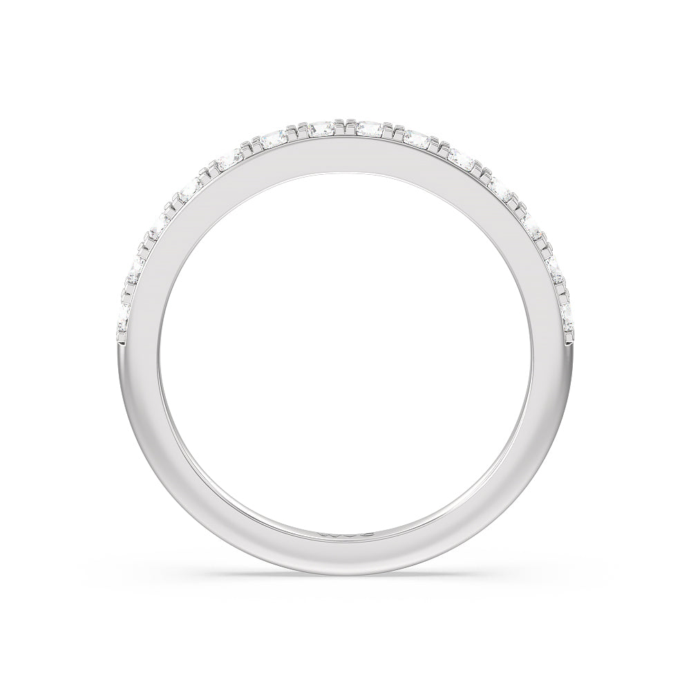 Medi Classic Six Prong Solitaire Diamond Wedding Band with 18KT White Gold Cut Diamond in 14KT White Gold view 2
