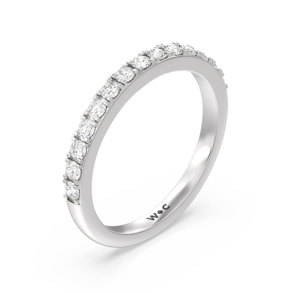 Medi Classic Six Prong Solitaire Diamond Wedding Band with 18KT White Gold Cut Diamond in 14KT White Gold view 4
