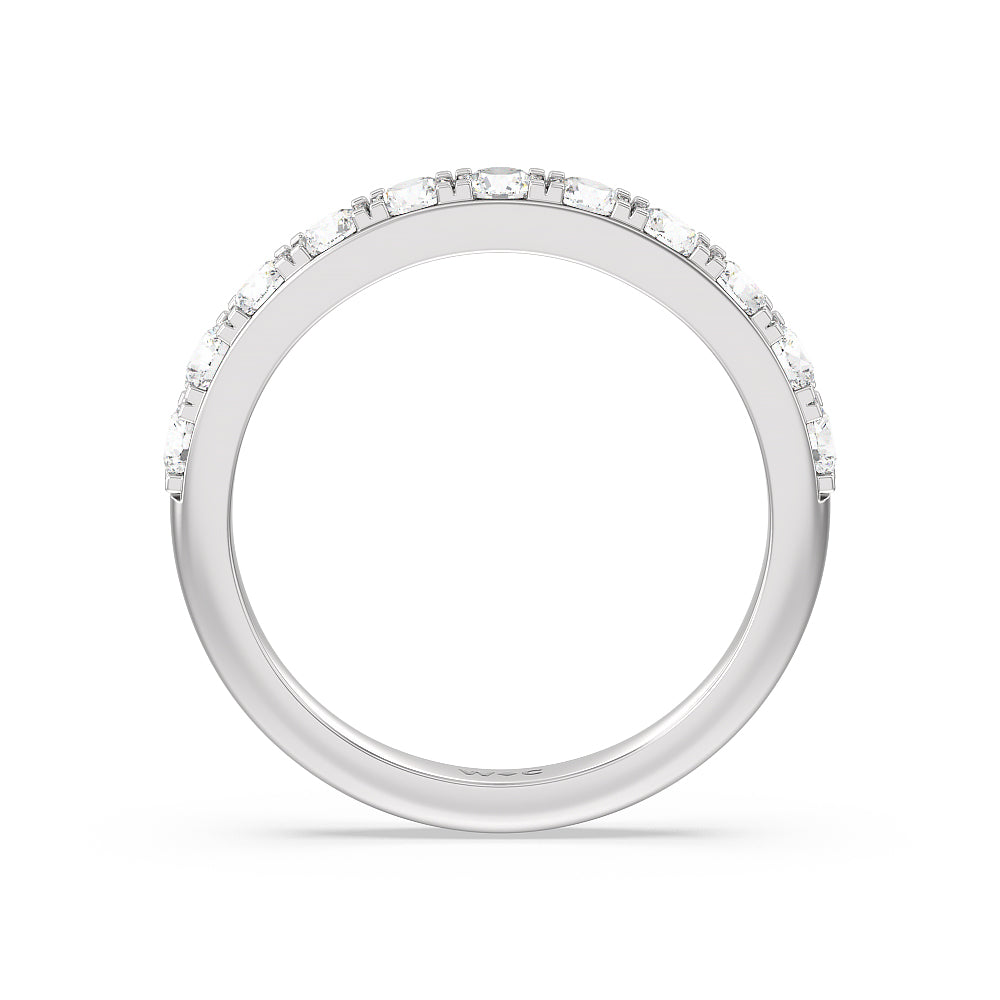 Maxi Classic Six Prong Solitaire Diamond Wedding Band with 18KT White Gold Cut Diamond in 14KT White Gold view 2
