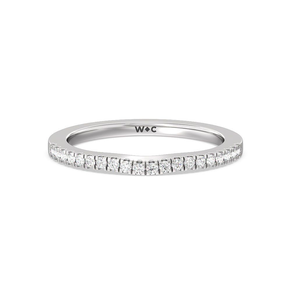Medi Sleek Cathedral Solitaire Diamond Wedding Band with 18KT White Gold Cut Diamond in 14KT White Gold view 1
