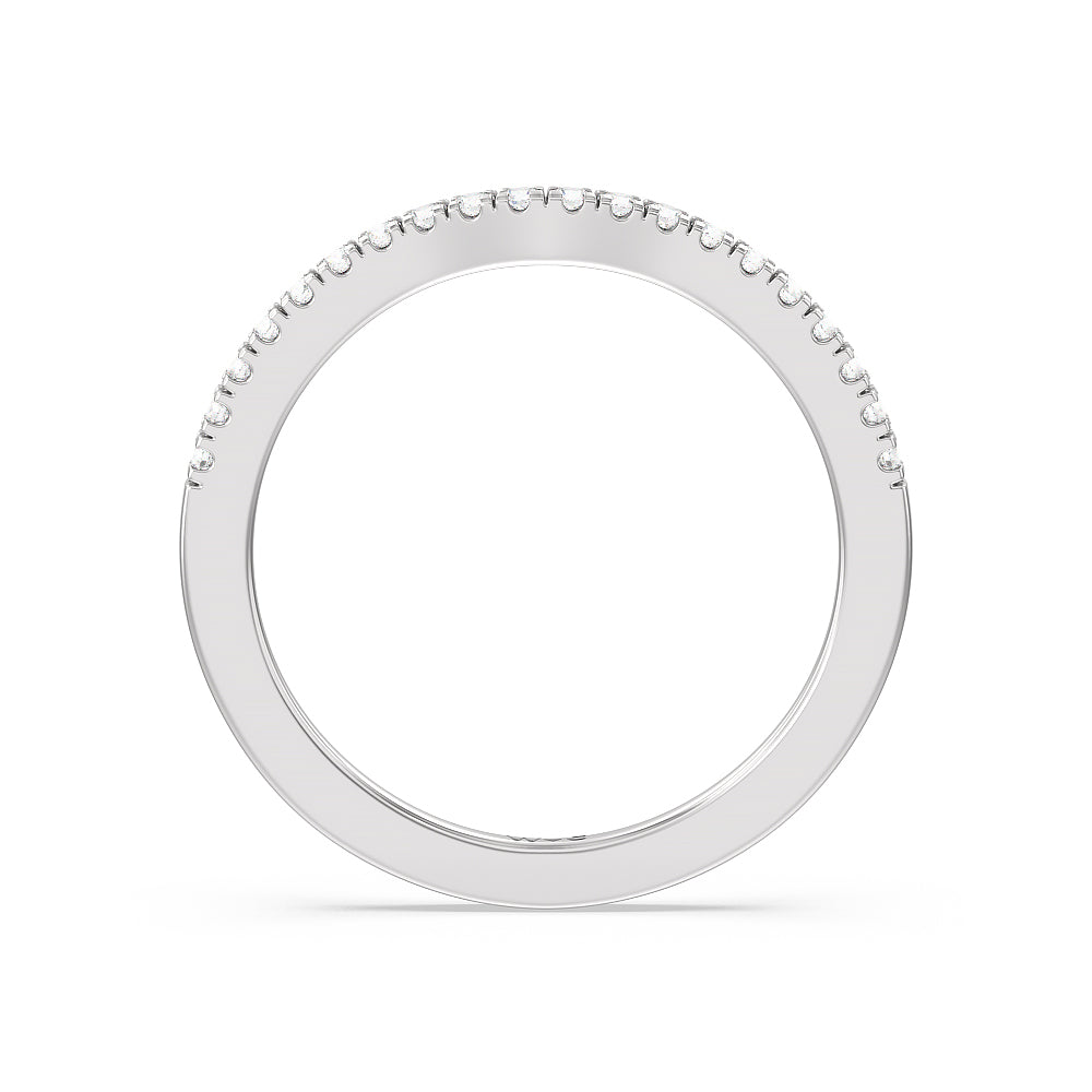 Medi Sleek Cathedral Solitaire Diamond Wedding Band with 18KT White Gold Cut Diamond in 14KT White Gold view 2
