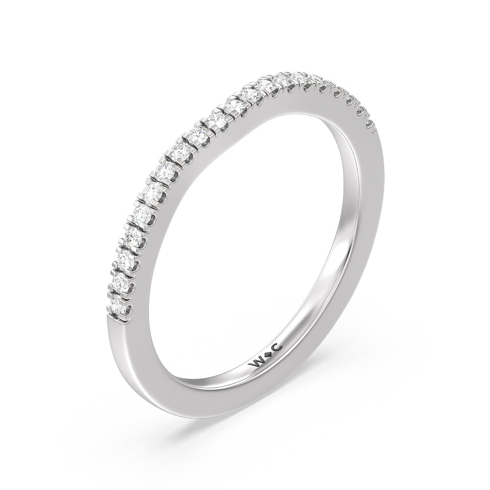 Medi Sleek Cathedral Solitaire Diamond Wedding Band with 18KT White Gold Cut Diamond in 14KT White Gold view 4
