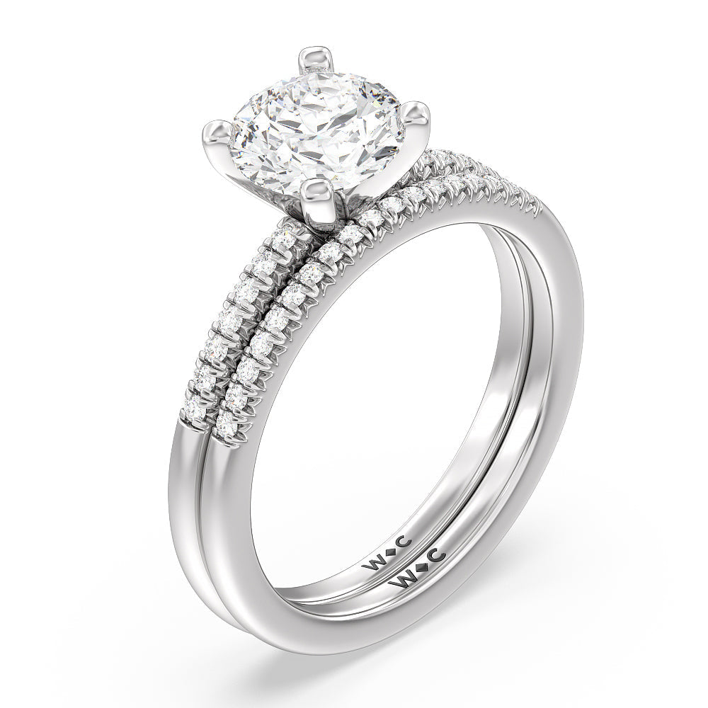 Lyra Petite French Set Diamond Engagement Ring with Oval Cut Diamond in 14KT Rose Gold view 4

