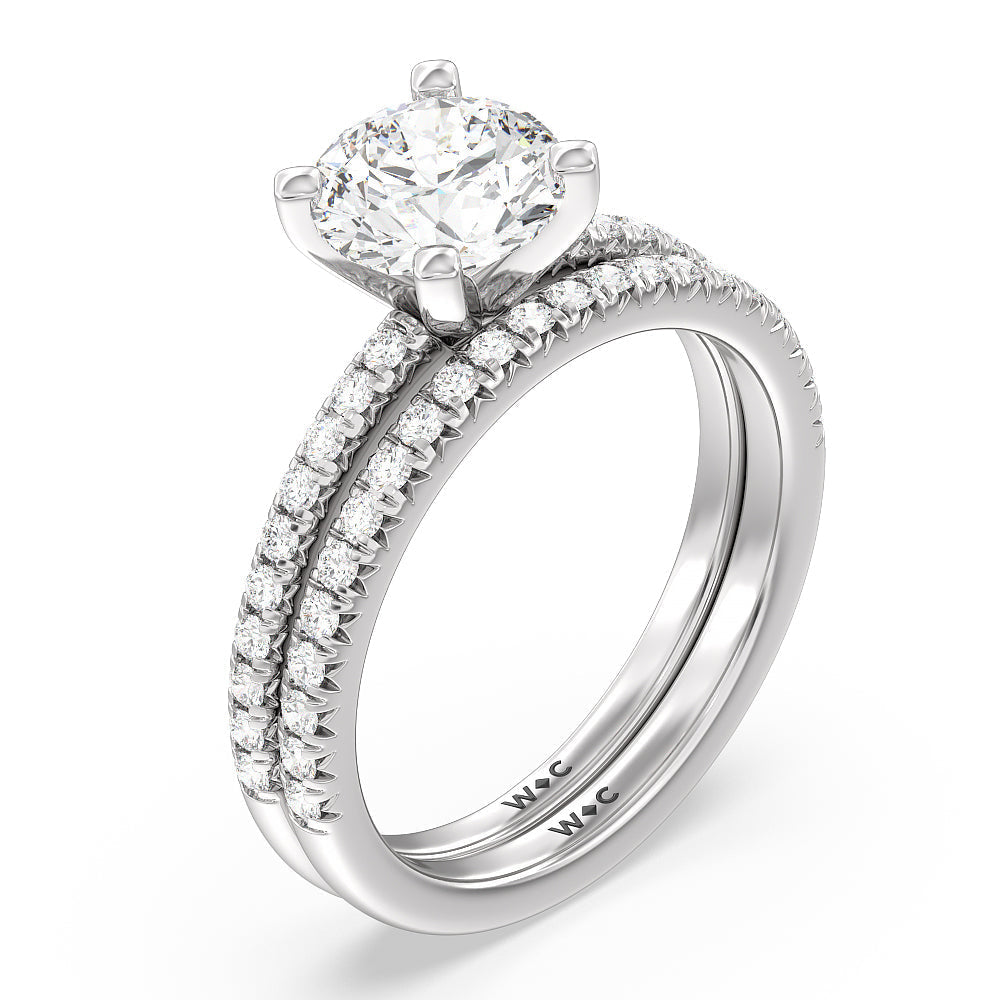Oval Cut Vela Medi French Set Diamond Engagement Ring with Lab Grown Diamond in 14KT Rose Gold view 4
