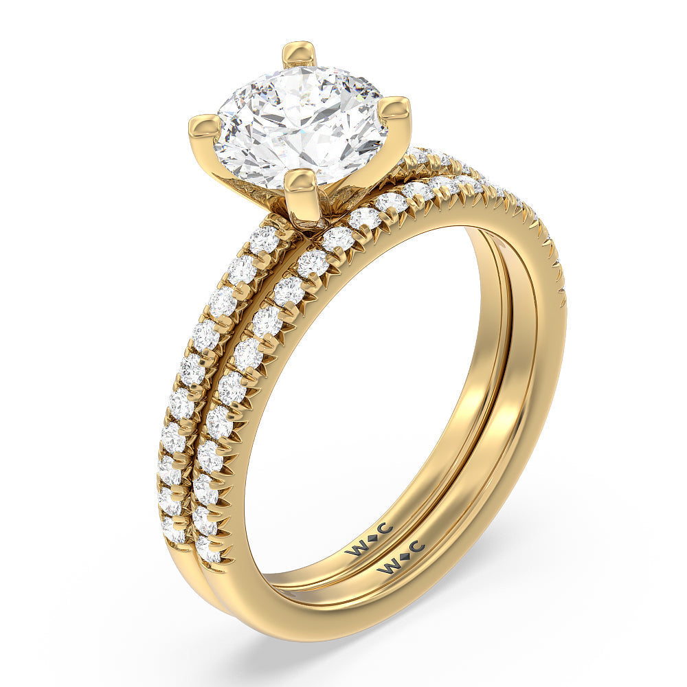 Oval Cut Vela Medi French Set Diamond Engagement Ring with Lab Grown Diamond in 14KT Rose Gold view 5
