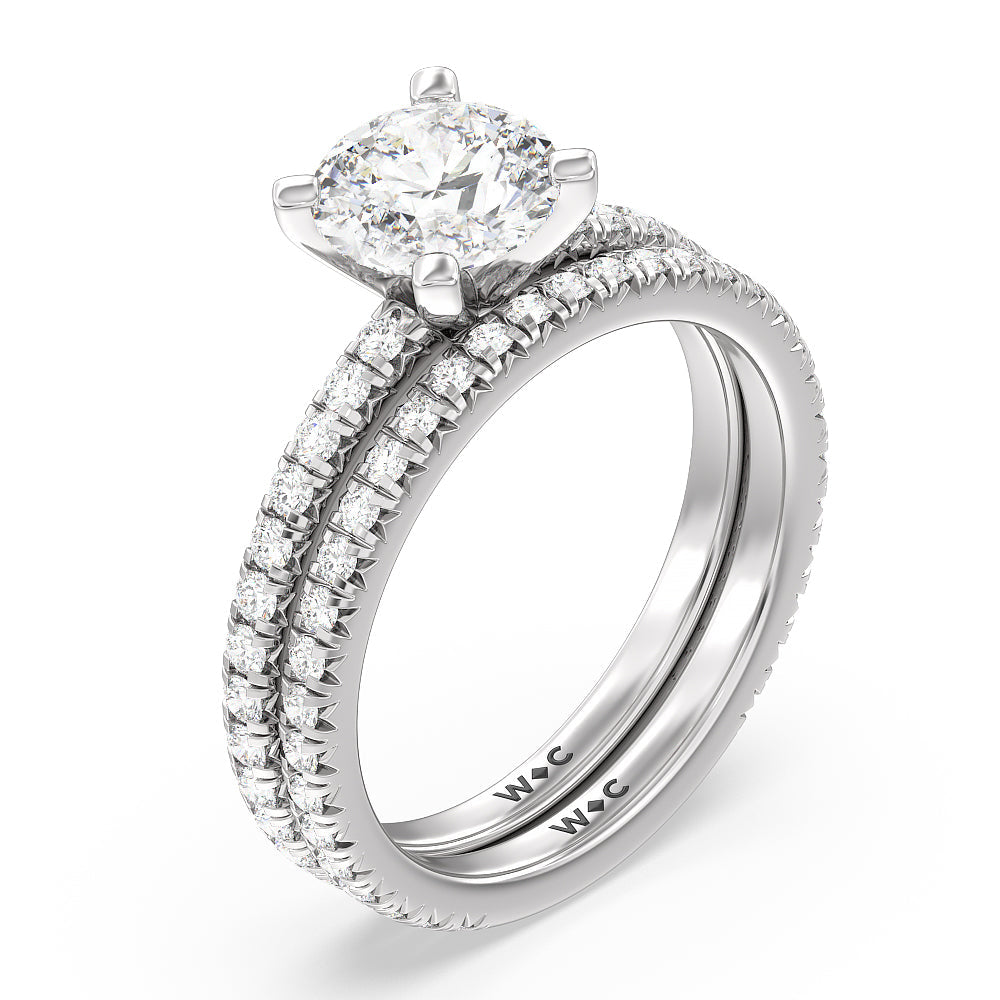 Ara Petite French Set Diamond Engagement Ring with Oval Cut Diamond in 14KT Rose Gold view 4

