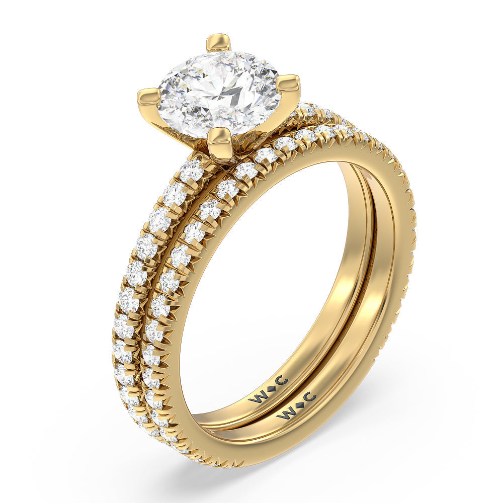 Ara Petite French Set Diamond Engagement Ring with Oval Cut Diamond in 14KT Rose Gold view 5
