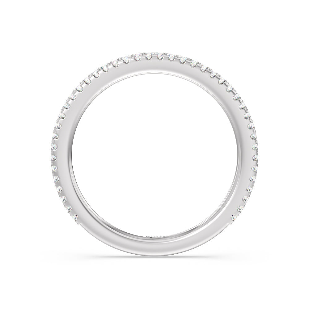 Ara Fine Hidden Halo Diamond Wedding Band with 18KT White Gold Cut Diamond in 14KT White Gold view 2
