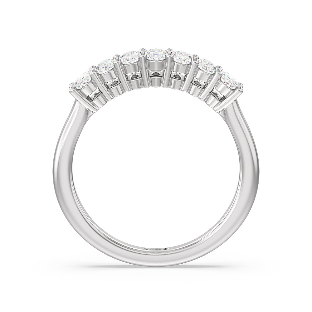 Seven Stone Oval Cut Diamond Ring with 18KT White Gold / Lab / 1 Cut Diamond in 14KT White Gold / Lab / 1 view 2

