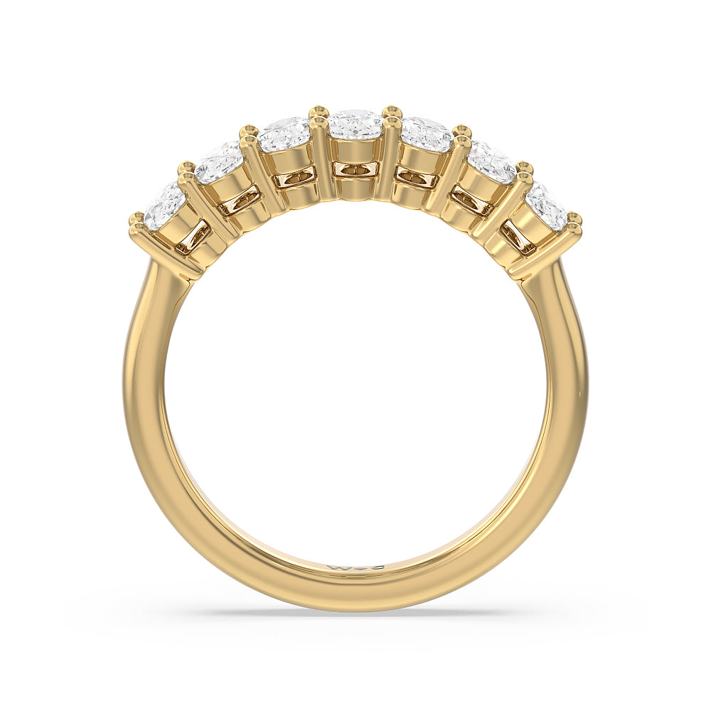 Seven Stone Oval Cut Diamond Ring with 18KT Yellow Gold / Lab / 1 1/2 Cut Diamond in 14KT Yellow Gold / Lab / 1 1/2 view 2
