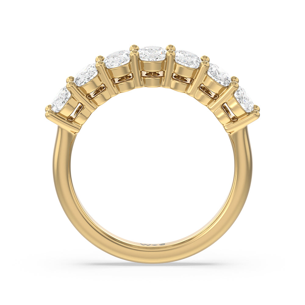 Seven Stone Oval Cut Diamond Ring with 18KT Yellow Gold / Lab / 2 Cut Diamond in 14KT Yellow Gold / Lab / 2 view 2
