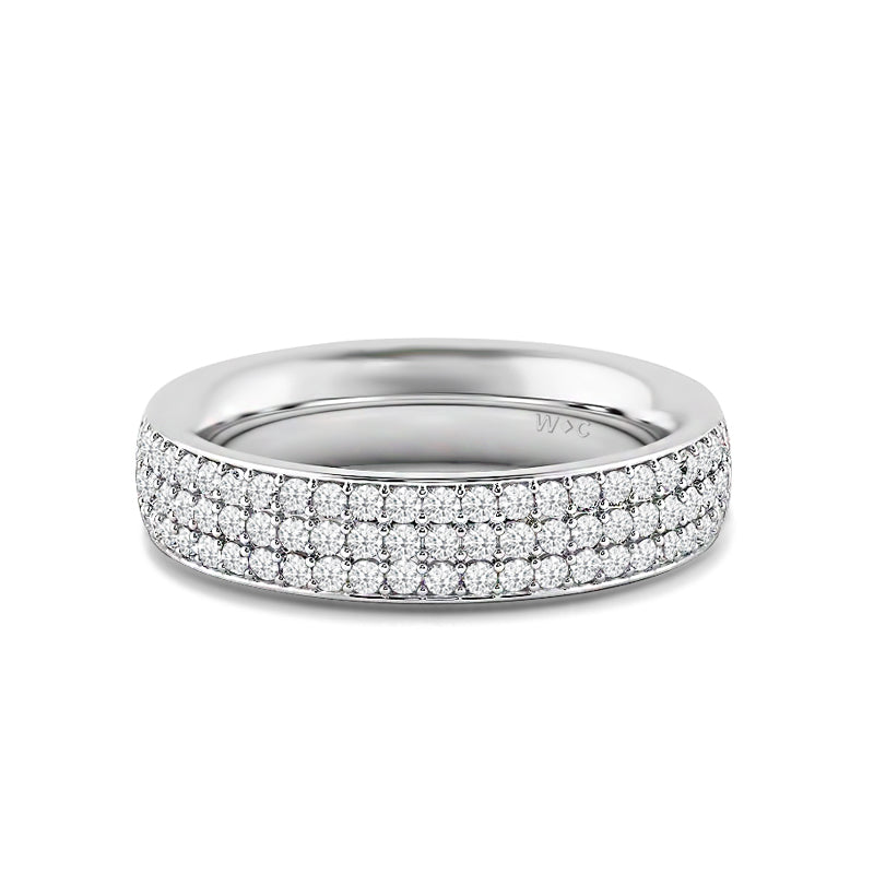 Triple Row Diamond Eternity Ring with 18KT White Gold / Lab / 1 1/5 Cut Diamond in 14KT White Gold / Lab / 1 1/5 view 1
