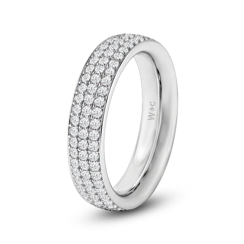 Triple Row Diamond Eternity Ring with 18KT White Gold / Lab / 1 1/5 Cut Diamond in 14KT White Gold / Lab / 1 1/5 view 2
