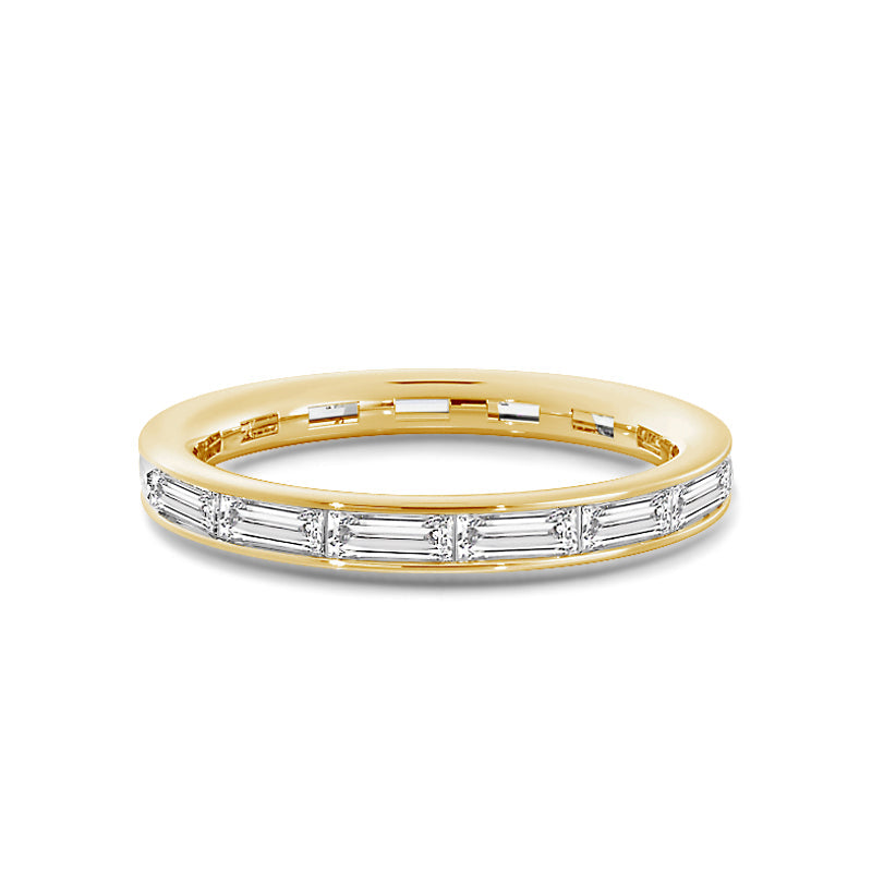 Baguette Diamond East-West Eternity Ring with 18KT Yellow Gold / Lab / 1 1/4 Cut Diamond in 14KT Yellow Gold / Lab / 1 1/4 view 1
