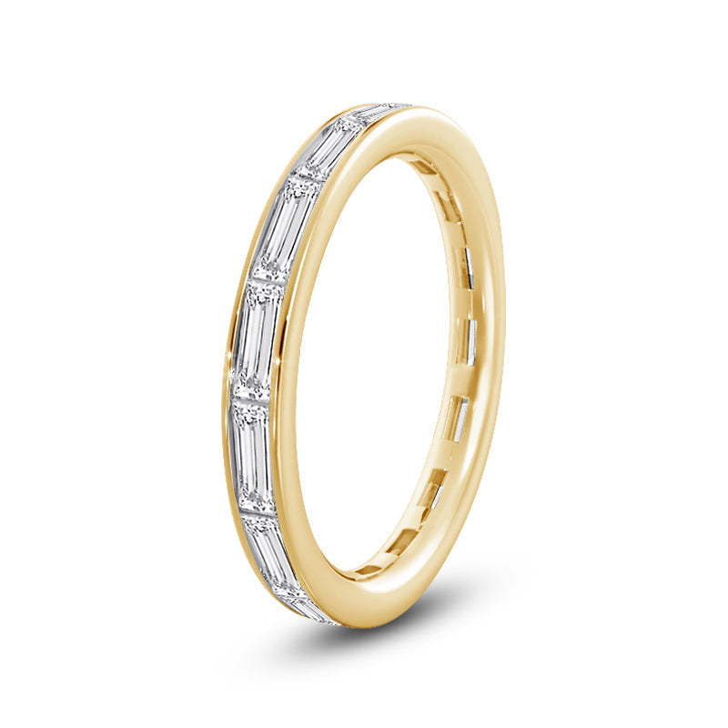 Baguette Diamond East-West Eternity Ring with 18KT Yellow Gold / Lab / 1 1/4 Cut Diamond in 14KT Yellow Gold / Lab / 1 1/4 view 2
