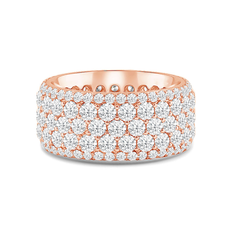 Full Pave Five-Row Diamond Wide Eternity Ring – WithClarity India