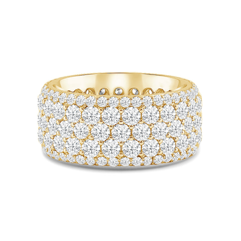 Full Pave Five-Row Diamond Wide Eternity Ring