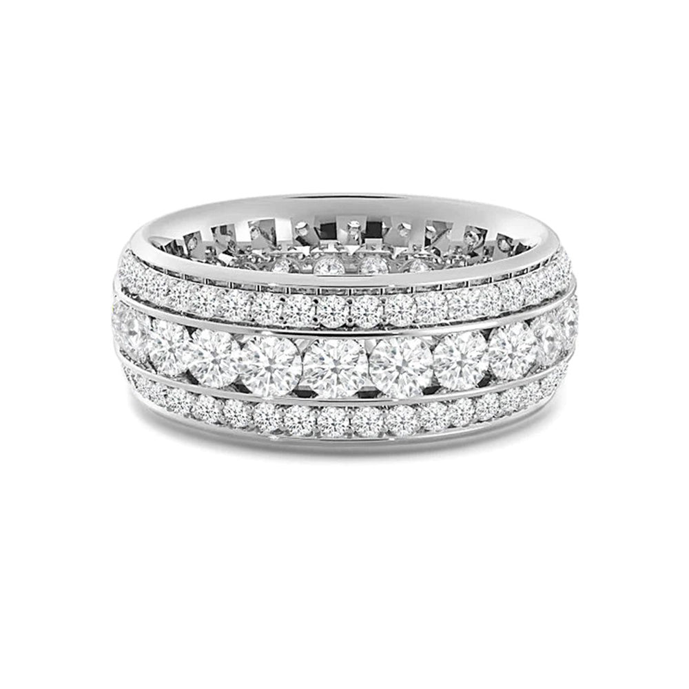Channel Set Big and Small Diamond Eternity Ring with 18KT White Gold / Lab / 1 5/8 Cut Diamond in 14KT White Gold / Lab / 1 5/8 view 1
