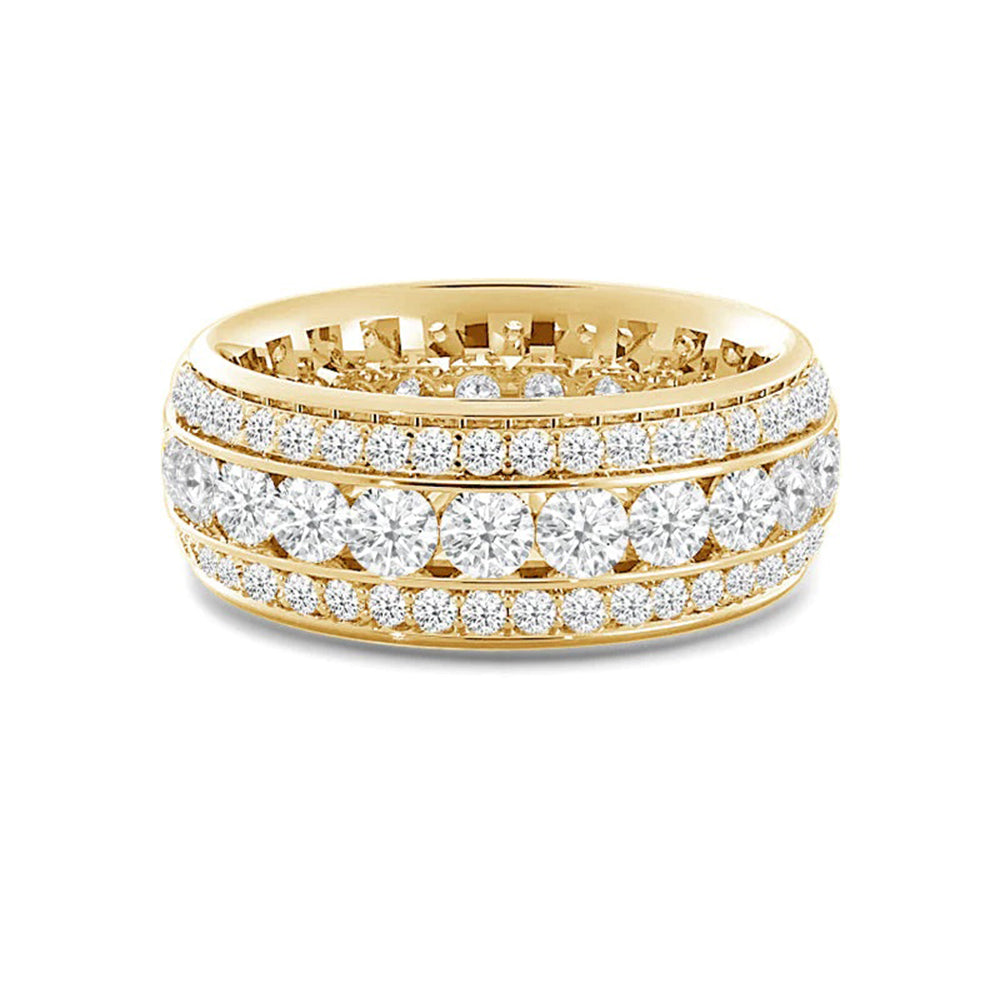 Channel Set Big and Small Diamond Eternity Ring with 18KT Yellow Gold / Lab / 1 5/8 Cut Diamond in 14KT Yellow Gold / Lab / 1 5/8 view 1
