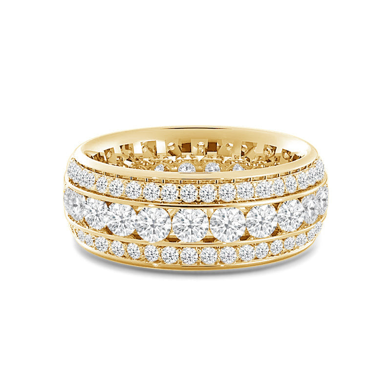 Channel Set Big and Small Diamond Eternity Ring with 18KT Yellow Gold / Lab / 3 1/2 Cut Diamond in 14KT Yellow Gold / Lab / 3 1/2 view 1
